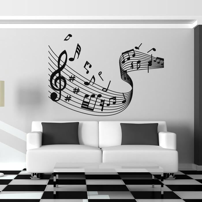 Musical Notes Wave Wall Art Sticker | Apex Stickers
