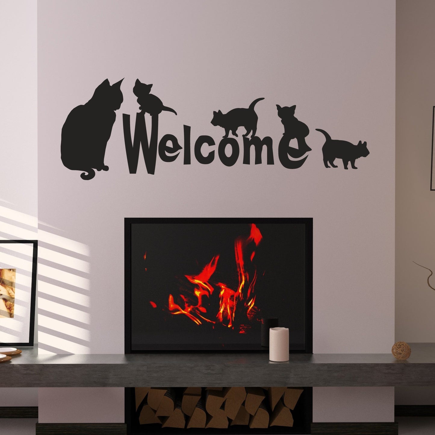Welcome Cats Wall Art Sticker | Apex Stickers