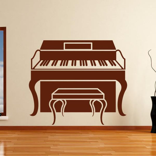 Piano with Stool Musical Instrument Wall Art Sticker | Apex Stickers