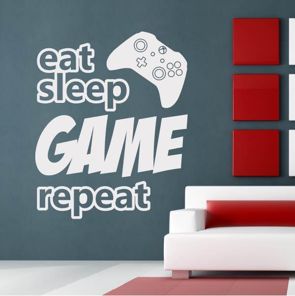 Eat Sleep Game Repeat Xbox Controller Wall Sticker