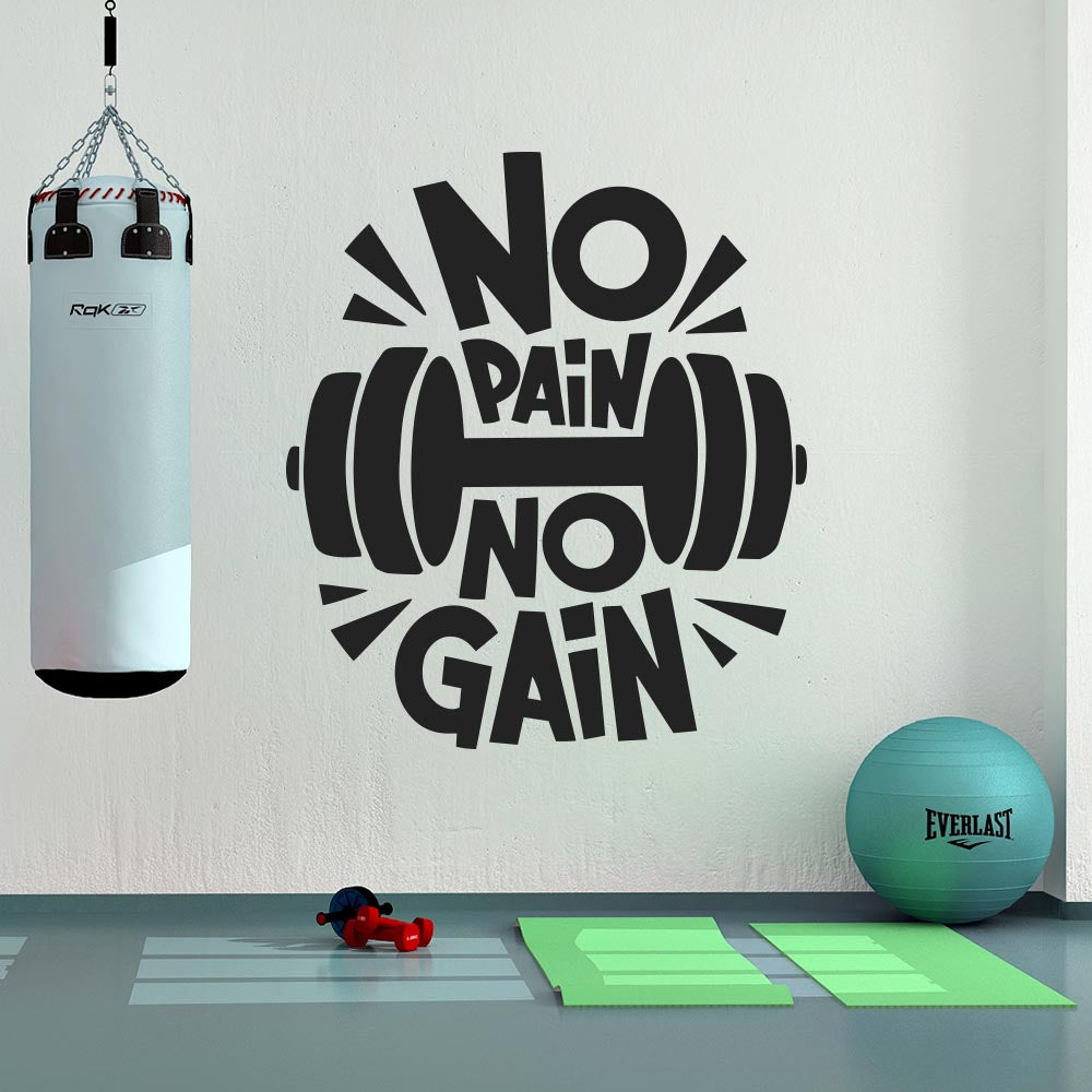 No Pain No Gain Wall Sticker | Apex Stickers
