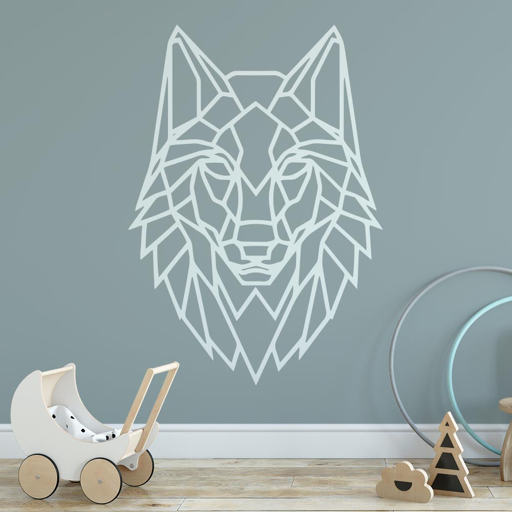 Geometric Polygonal Wolf Head Wall Sticker | Apex Stickers