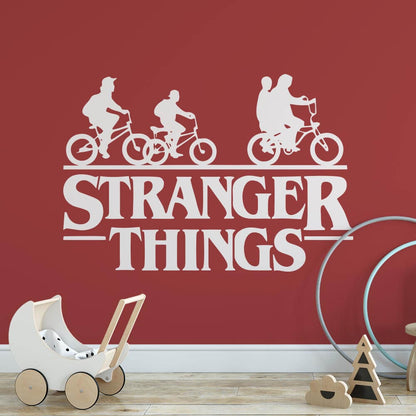 Stranger Things Logo with Bikes Wall Sticker | Apex Stickers