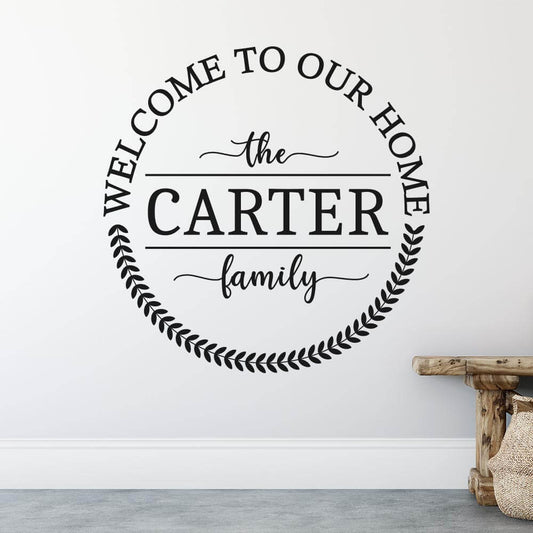 Personalised Family Name Welcome Wall Sticker | Apex Stickers