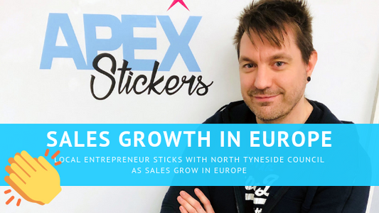 Wallsend Entrepreneur Sticks with North Tyneside Council as Sales Grow in Europe | Apex Stickers