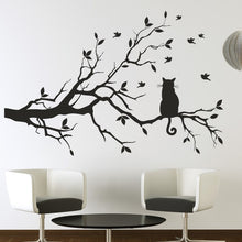Load image into Gallery viewer, Cat on a long tree branch Wall Art Sticker | Apex Stickers

