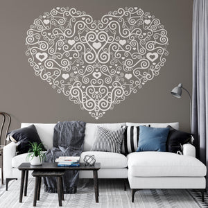 Decorative Heart Wall Art Sticker | Apex Stickers