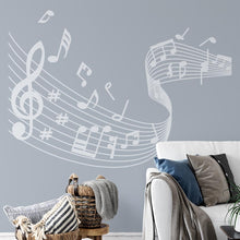 Load image into Gallery viewer, Musical Notes Wave Wall Art Sticker | Apex Stickers
