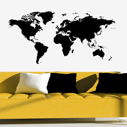 Map of the World Wall Art Sticker (AS10009) | Apex Stickers