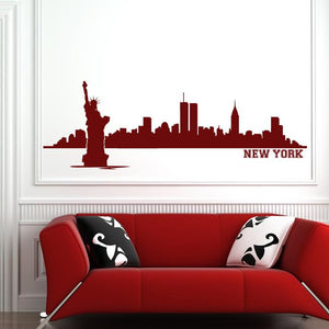 New York Skyline with text Wall Art Sticker | Apex Stickers