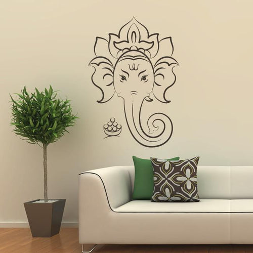 Ganesha Elephant Head Wall Art Sticker | Apex Stickers