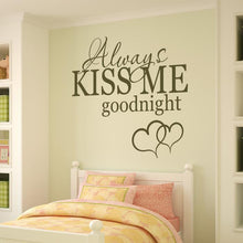 Load image into Gallery viewer, Always Kiss Me Goodnight Hearts Wall Art Sticker | Apex Stickers
