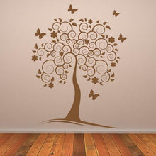 Load image into Gallery viewer, Spiral Tree with Butterflies Wall Art Sticker | Apex Stickers
