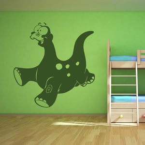 Kids Cartoon Brontosaurus Dinosaur Wall Art Sticker | Apex Stickers