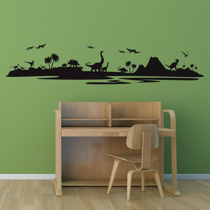 Dinosaur Landscape Wall Art Sticker | Apex Stickers