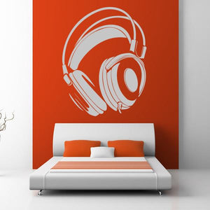 DJ Headphones Cans Wall Art Sticker | Apex Stickers