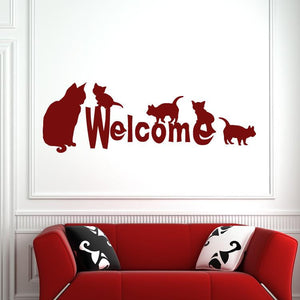 Welcome Cats Wall Art Sticker | Apex Stickers