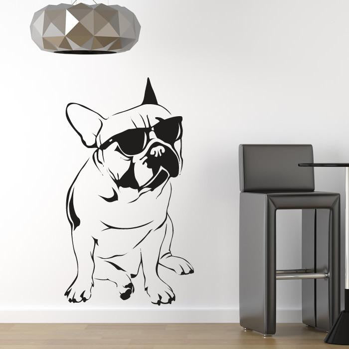 French Bulldog wearing Sunglasses Wall Art Sticker | Apex Stickers