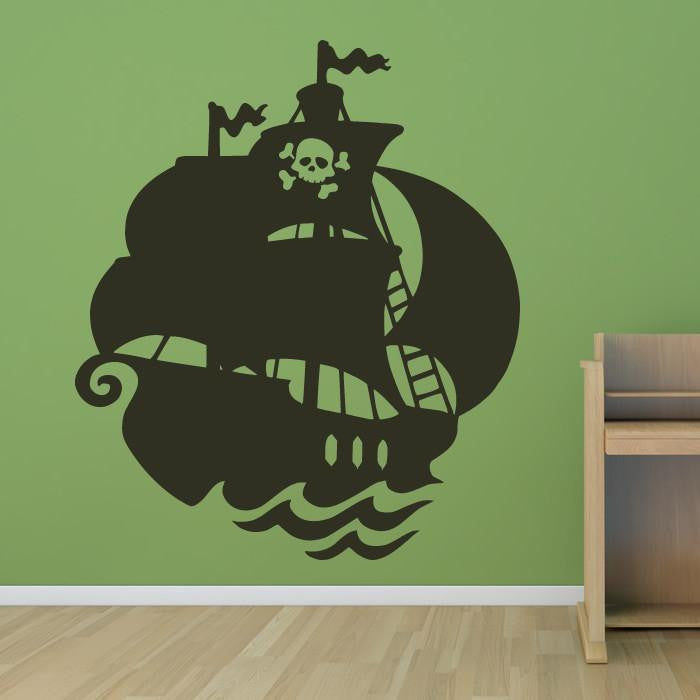 Kids Pirate Ship Wall Art Sticker | Apex Stickers