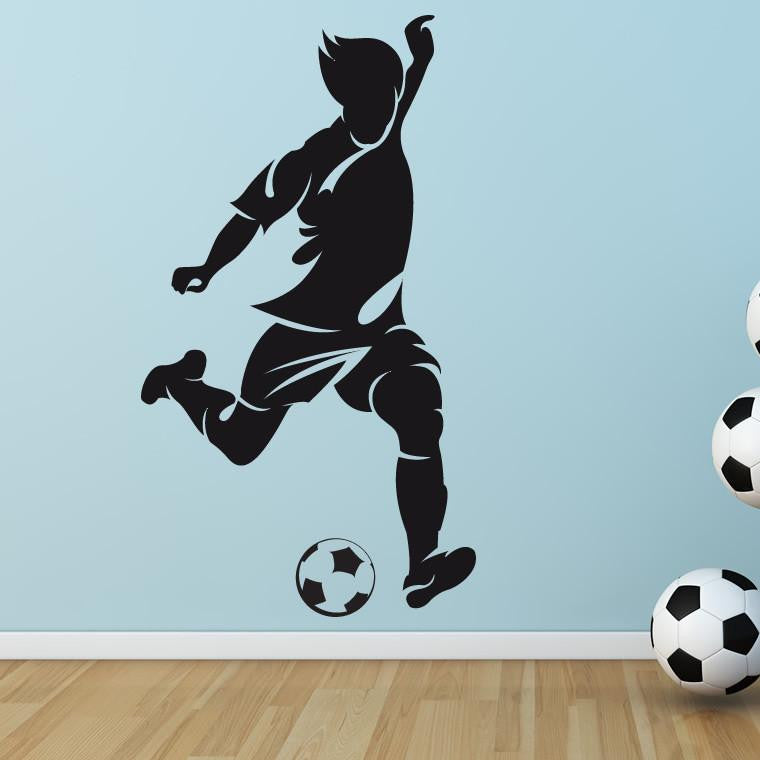 Footballer Kicking Ball Wall Art Sticker | Apex Stickers