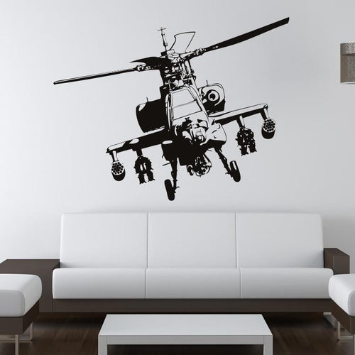 Apache Gunship Army Helicopter Wall Art Sticker | Apex Stickers