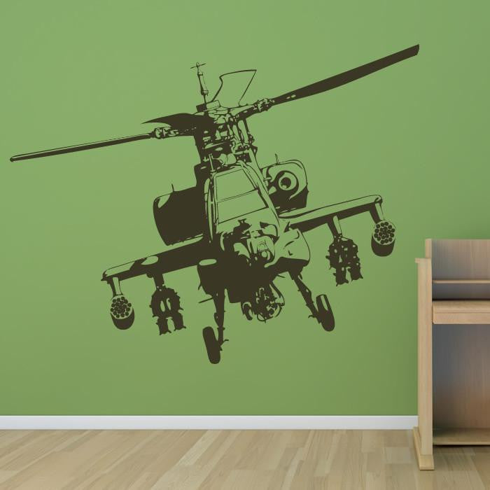Apache Gunship Army Helicopter Wall Art Sticker | Apex Stickers