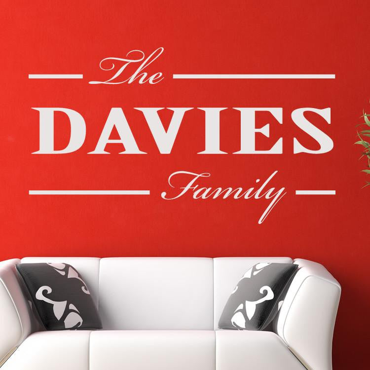 Personalised Family Surname Wall Art Sticker | Apex Stickers