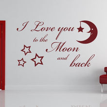 Load image into Gallery viewer, I Love You to the Moon and Back Wall Art Sticker | Apex Stickers
