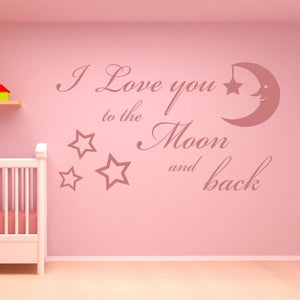 I Love You to the Moon and Back Wall Art Sticker | Apex Stickers
