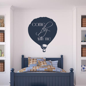 Come Fly With Me Hot Air Balloon Wall Art Sticker | Apex Stickers
