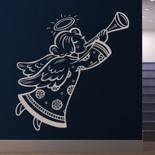Load image into Gallery viewer, Angel Gabriel Trumpet Christmas Wall Art Sticker | Apex Stickers

