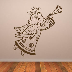 Angel Gabriel Trumpet Christmas Wall Art Sticker | Apex Stickers