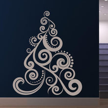 Load image into Gallery viewer, Christmas Tree Spiral Swirl Design Wall Art Sticker | Apex Stickers
