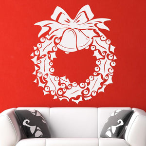 Christmas Holly Berry Wreath Wall Art Sticker | Apex Stickers