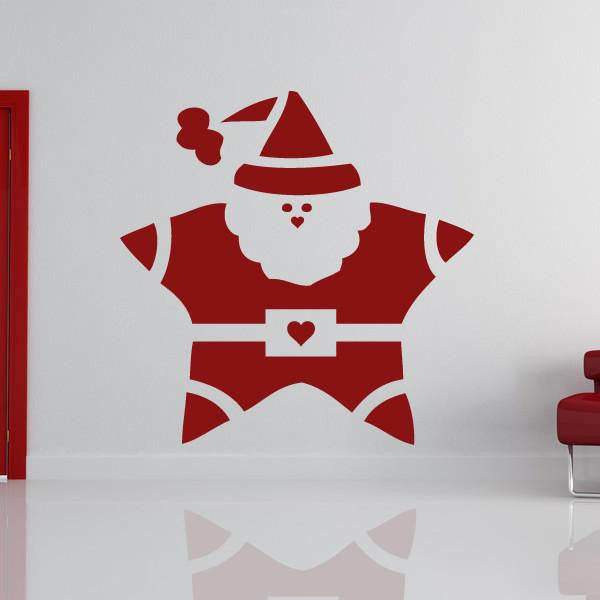 Santa Claus Father Christmas Star Wall Art Sticker | Apex Stickers