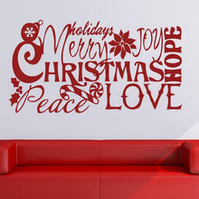 Load image into Gallery viewer, Merry Christmas Love Quote Wall Art Sticker | Apex Stickers
