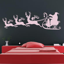 Load image into Gallery viewer, Santa Sleigh and Reindeer Wall Art Sticker | Apex Stickers
