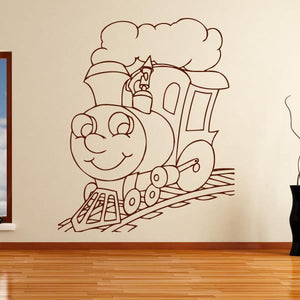 Kids Cartoon Steam Engine Train Wall Art Sticker | Apex Stickers