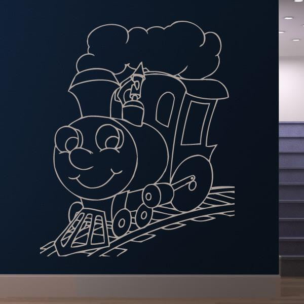 Kids Cartoon Steam Engine Train Wall Art Sticker | Apex Stickers