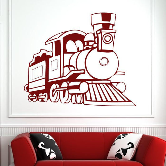 Cartoon Steam Engine Train Wall Decal | Apex Stickers