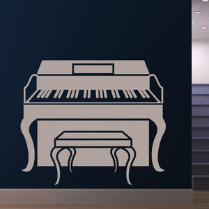 Piano with Stool Musical Instrument Wall Art Sticker | Apex Stickers