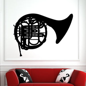 French Horn Musical Instrument Wall Art Sticker | Apex Stickers