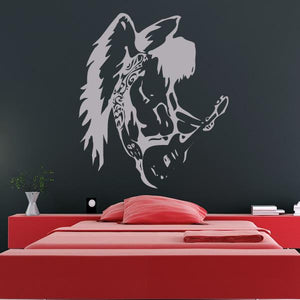 Angel with Electric Guitar Wall Art Sticker | Apex Stickers