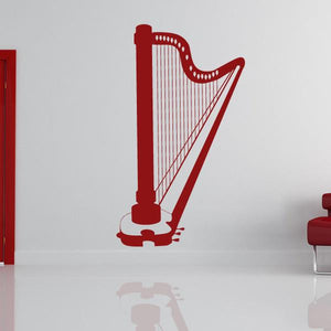 Harp Musical String Instrument Wall Art Sticker | Apex Stickers