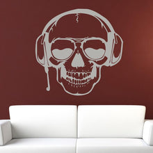 Load image into Gallery viewer, Skull Headphones DJ Sunglasses Wall Art Sticker | Apex Stickers
