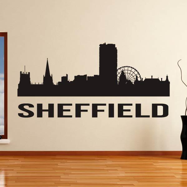 Sheffield UK Cityscape Skyline Wall Art Sticker | Apex Stickers