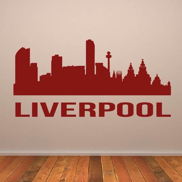 Liverpool UK Cityscape Skyline Wall Art Sticker | Apex Stickers