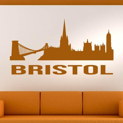 Bristol UK Cityscape Skyline Wall Art Sticker | Apex Stickers