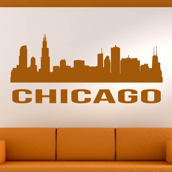 Chicago USA Cityscape Skyline Wall Art Sticker | Apex Stickers