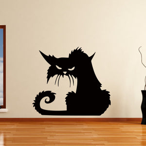 Evil Cat Halloween Witches Horror Spooky Wall Art Sticker | Apex Stickers